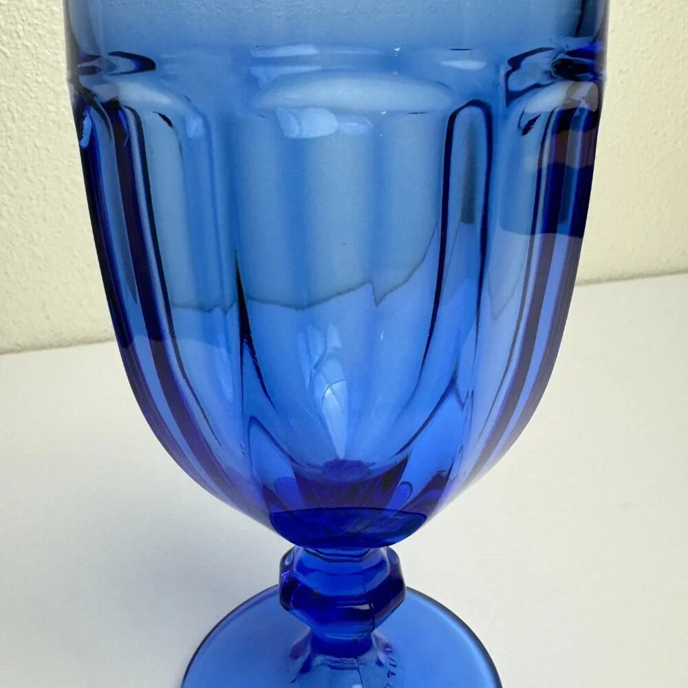 Vintage Blue Cobalt Wine Glass Goblet USA